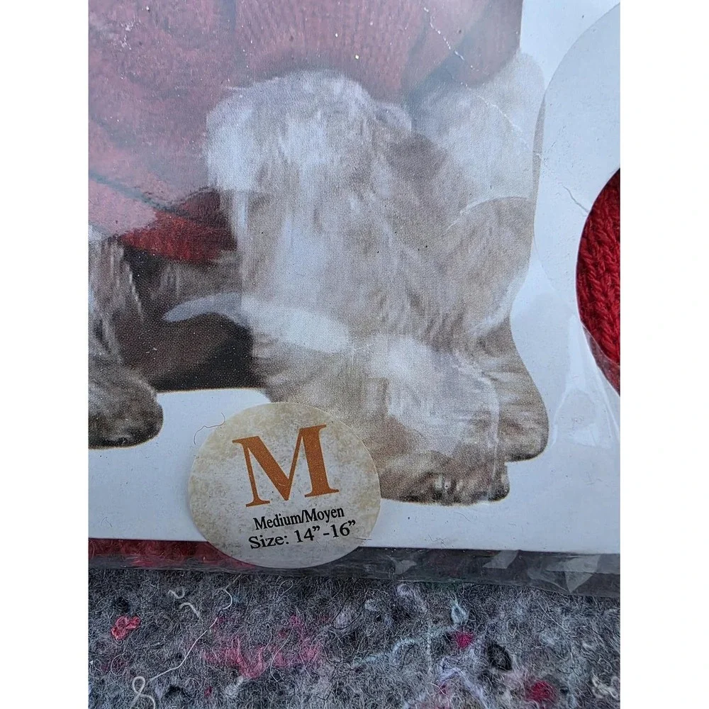 Signature Fashion Pet Collection Red Classic Cable Dog Sweater Brand New In Pkg